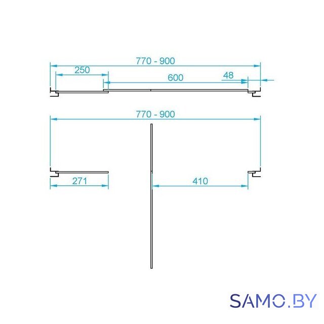 Душевая дверь RGW PA-02 41080208-11 80 (хром/прозрачное стекло) - Изображение №2 — Интернет-магазин samo.by