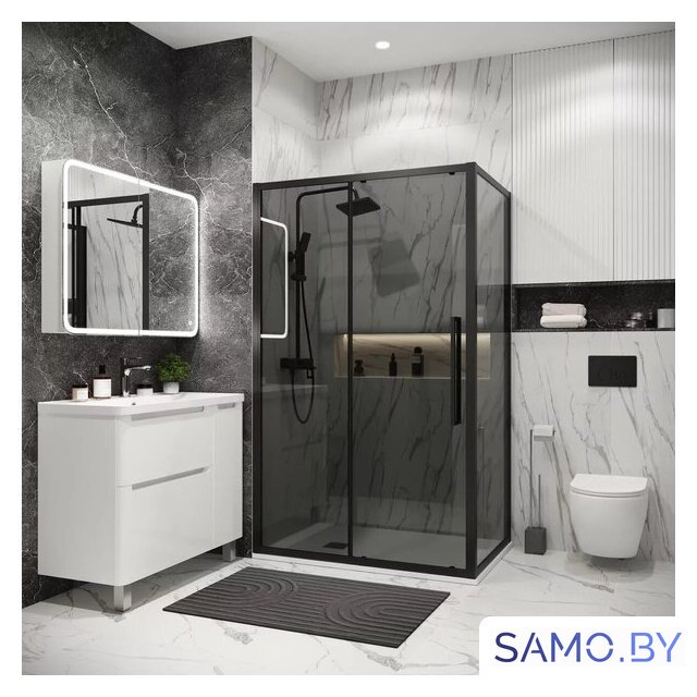Душевой уголок Grossman Cosmo 110x90x195 120.K33.02.1190.21.10 (черный матовый/тонированное стекло) - Изображение №6 — Интернет-магазин samo.by
