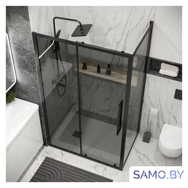 Душевой уголок Grossman Cosmo 110x90x195 120.K33.02.1190.21.10 (черный матовый/тонированное стекло) - Изображение №9 — Интернет-магазин samo.by