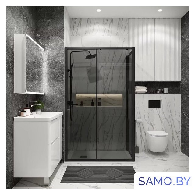 Душевой уголок Grossman Cosmo 110x90x195 120.K33.02.1190.21.10 (черный матовый/тонированное стекло) - Изображение №7 — Интернет-магазин samo.by