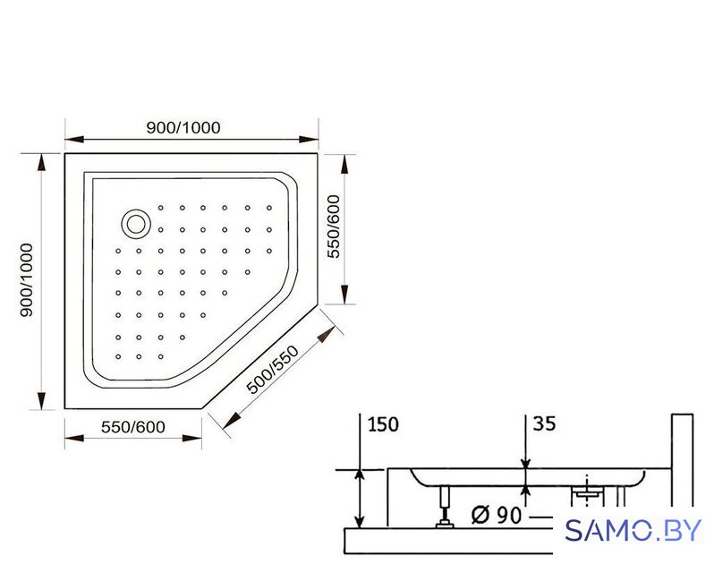 Душевой поддон RGW LUX/TN-TR 16180500-41 100x100 - Изображение №2 — Интернет-магазин samo.by