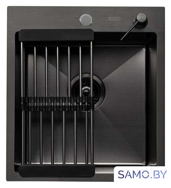 Кухонная мойка ARFEKA Eco AR мойка 450*500, коландер, дозатор Black Decor - Изображение №1 — Интернет-магазин samo.by