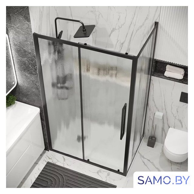 Душевой уголок Grossman Cosmo 110x90x195 120.K33.02.1190.21.02 (черный матовый/шиншилла стекло) - Изображение №9 — Интернет-магазин samo.by