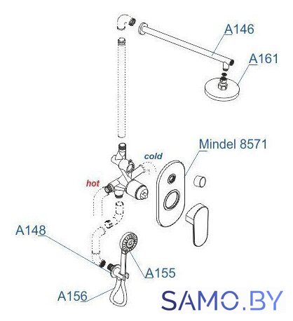 Комплект смесителей Wasserkraft A85155 - Изображение №3 — Интернет-магазин samo.by