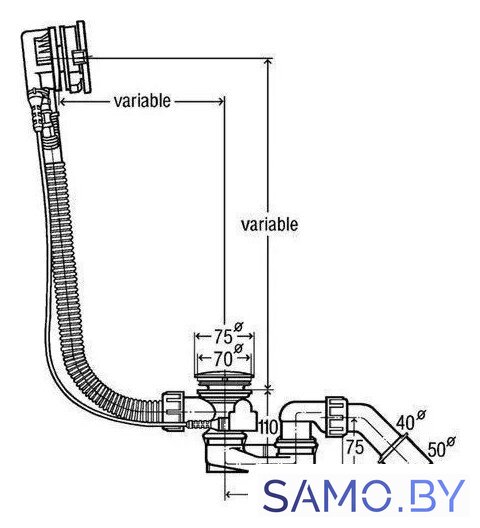 Слив-перелив Grocenberg GB230 (бронза) - Изображение №3 — Интернет-магазин samo.by