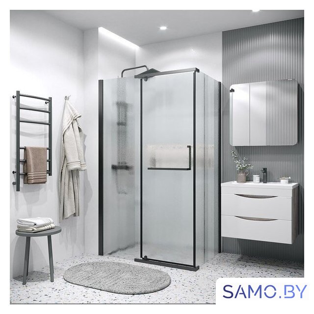 Душевой уголок Grossman Pragma 100x90x195 120.K33.03.1090.21.02 (черный матовый/стекло шиншилла) - Изображение №8 — Интернет-магазин samo.by