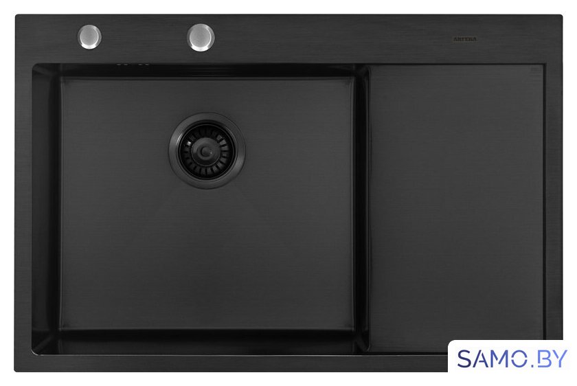 Кухонная мойка ARFEKA ECO AR 780*500 L BLACK PVD NANO - Изображение №2 — Интернет-магазин samo.by