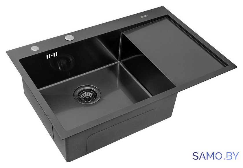 Кухонная мойка ARFEKA ECO AR 780*500 L BLACK PVD NANO - Изображение №1 — Интернет-магазин samo.by