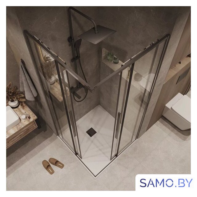 Душевой уголок Grossman Galaxy 80x80x195 300.K33.01.8080.42.00 (графит сатин/стекло прозрачное) - Изображение №10 — Интернет-магазин samo.by