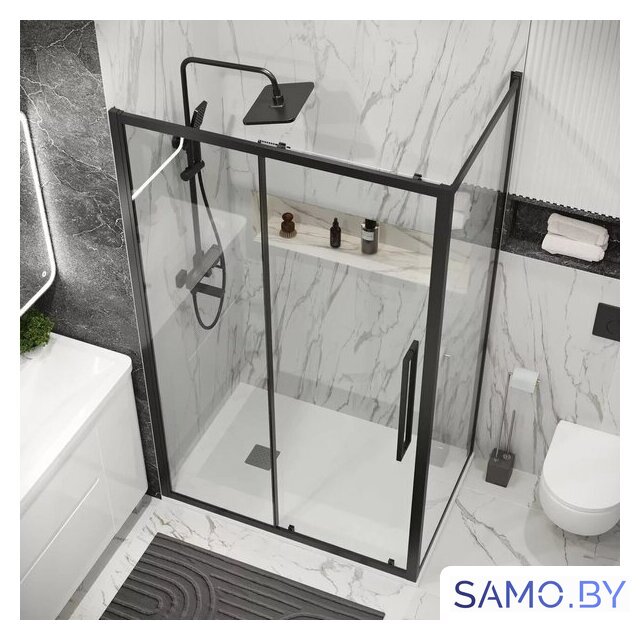 Душевой уголок Grossman Cosmo 110x90x195 120.K33.02.1190.21.00 (черный матовый/прозрачное стекло) - Изображение №9 — Интернет-магазин samo.by
