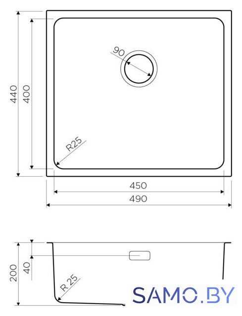Кухонная мойка Omoikiri Tadzava 49-U/I-GM 4993076 (вороненая сталь) - Изображение №2 — Интернет-магазин samo.by