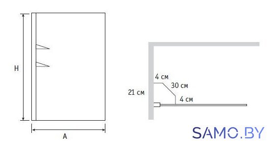 Стеклянная шторка для ванны RGW SC-54 80 см (прозрачное/хром) - Изображение №2 — Интернет-магазин samo.by