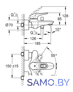 Смеситель Grohe Eurostyle 33591LS3 - Изображение №2 — Интернет-магазин samo.by