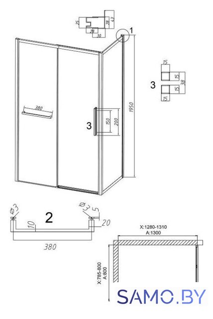 Душевой уголок Grossman Style 130x80x195 120.K33.05.1380.10.02 (хром/стекло шиншилла) - Изображение №11 — Интернет-магазин samo.by