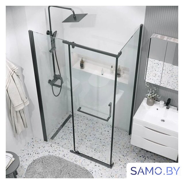 Душевой уголок Grossman Pragma 110x80x195 120.K33.03.1180.21.00 (черный матовый/стекло прозрачное) - Изображение №10 — Интернет-магазин samo.by