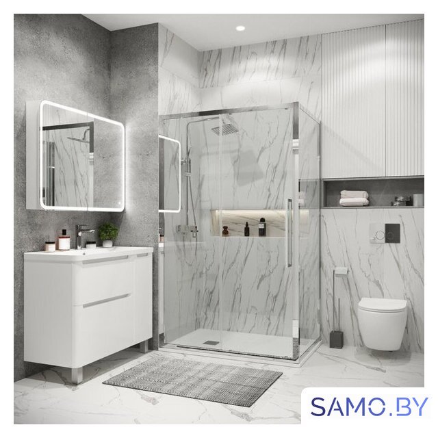 Душевой уголок Grossman Cosmo 100x80x195 120.K33.02.1080.10.00 (хром/прозрачное стекло) - Изображение №6 — Интернет-магазин samo.by