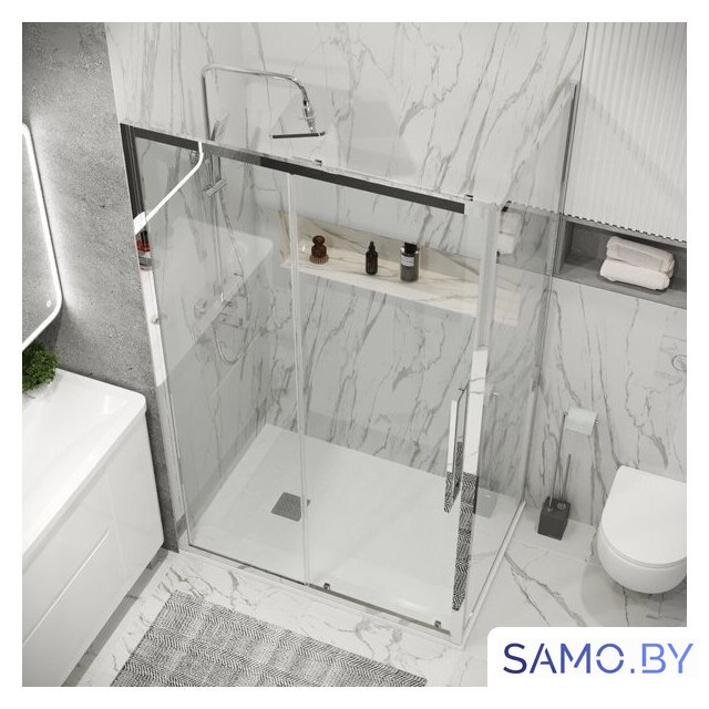Душевой уголок Grossman Cosmo 100x80x195 120.K33.02.1080.10.00 (хром/прозрачное стекло) - Изображение №9 — Интернет-магазин samo.by