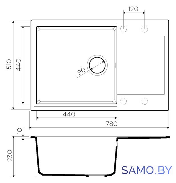 Кухонная мойка Omoikiri Daisen 78-LB GR - Изображение №2 — Интернет-магазин samo.by