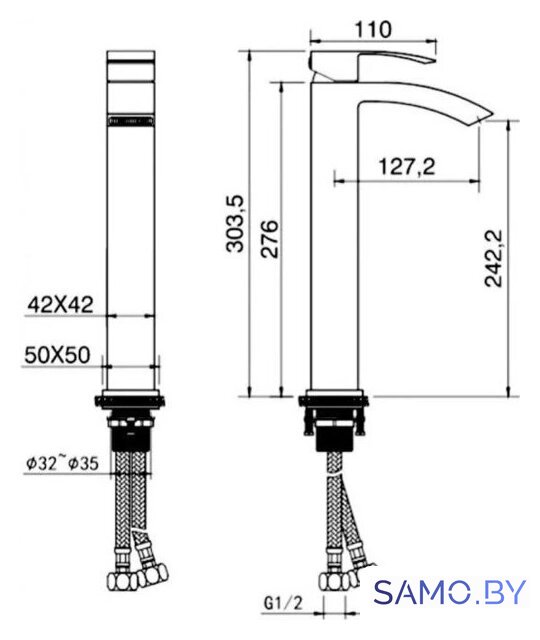 Смеситель Grocenberg GB3007 (графит) - Изображение №4 — Интернет-магазин samo.by