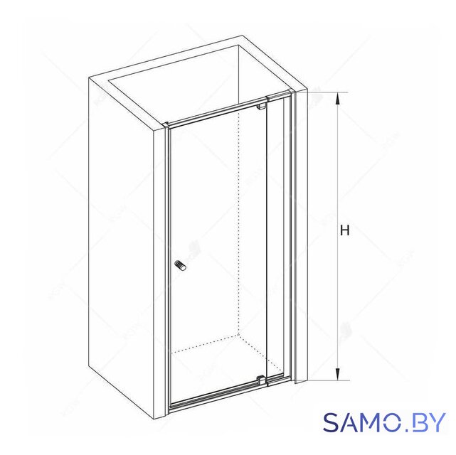 Душевая дверь RGW PA-02 41080200-11 100 (хром/прозрачное стекло) - Изображение №3 — Интернет-магазин samo.by