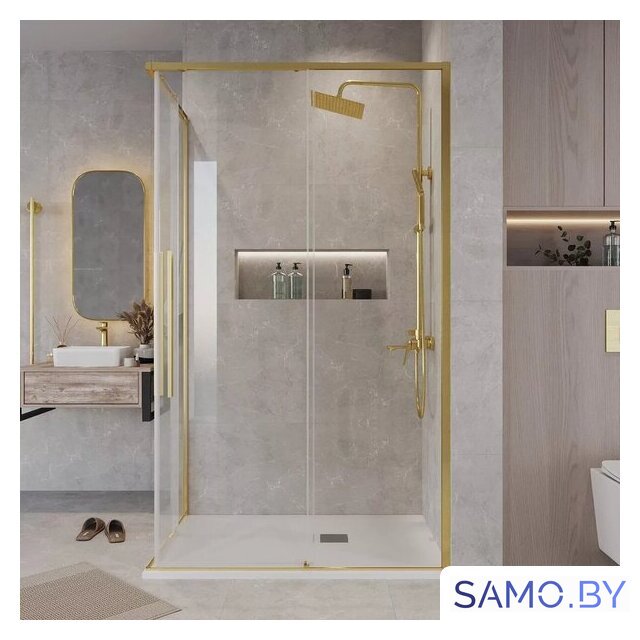 Душевой уголок Grossman Galaxy 80x70x195 300.K33.01.8070.32.00 (золото сатин/прозрачное стекло) - Изображение №9 — Интернет-магазин samo.by