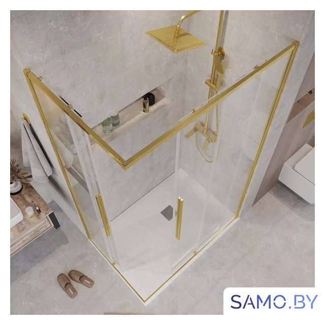 Душевой уголок Grossman Galaxy 80x70x195 300.K33.01.8070.32.00 (золото сатин/прозрачное стекло) - Изображение №10 — Интернет-магазин samo.by