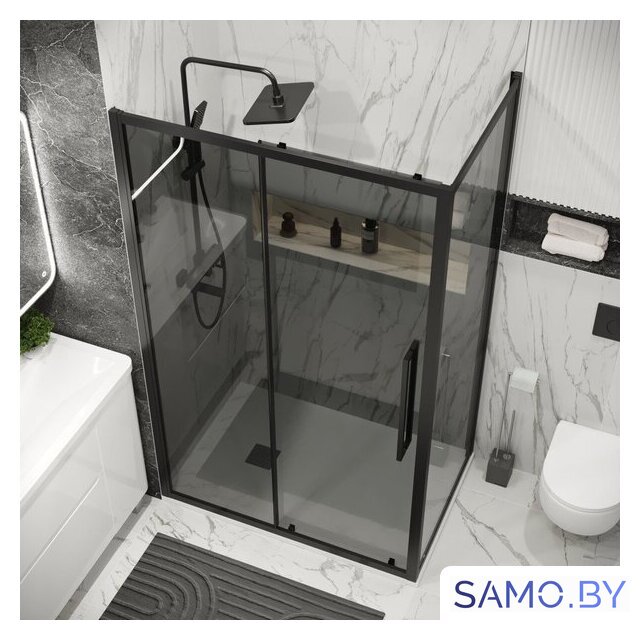 Душевой уголок Grossman Cosmo 100x80x195 120.K33.02.1080.21.10 (черный матовый/тонированно стекло) - Изображение №9 — Интернет-магазин samo.by