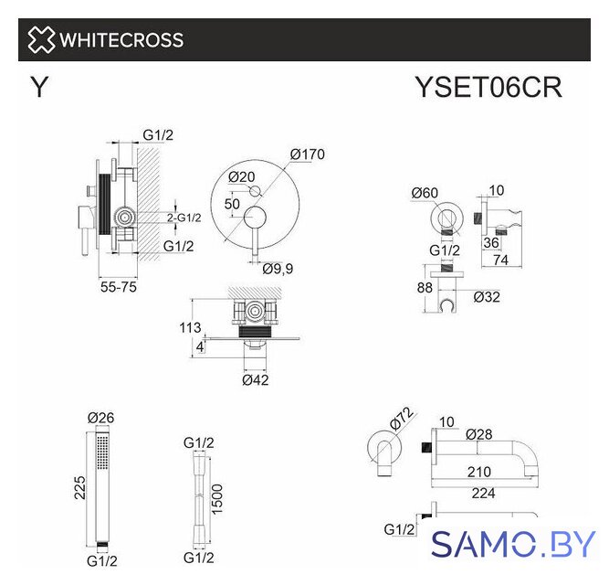 Смеситель Whitecross Y YSET06GL (золото) - Изображение №3 — Интернет-магазин samo.by