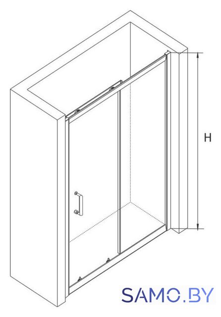 Душевая дверь RGW PA-14 B 41081412-14 120 (черный/прозрачное стекло) - Изображение №2 — Интернет-магазин samo.by