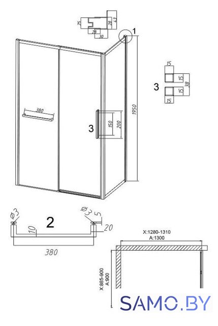 Душевой уголок Grossman Style 130x90x195 120.K33.05.1390.10.02 (хром/стекло шиншилла) - Изображение №12 — Интернет-магазин samo.by
