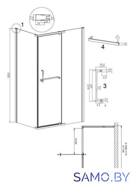 Душевой уголок Grossman Pragma 110x80x195 120.K33.03.1180.42.00 (графит сатин/прозрачное стекло) - Изображение №11 — Интернет-магазин samo.by