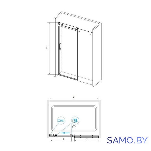 Душевая дверь RGW TO-14B 02071417-14 170 (черный/прозрачное стекло) - Изображение №2 — Интернет-магазин samo.by