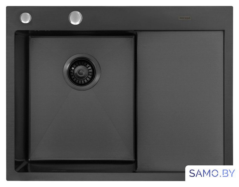 Кухонная мойка ARFEKA ECO AR 650*500 L BLACK PVD NANO - Изображение №2 — Интернет-магазин samo.by