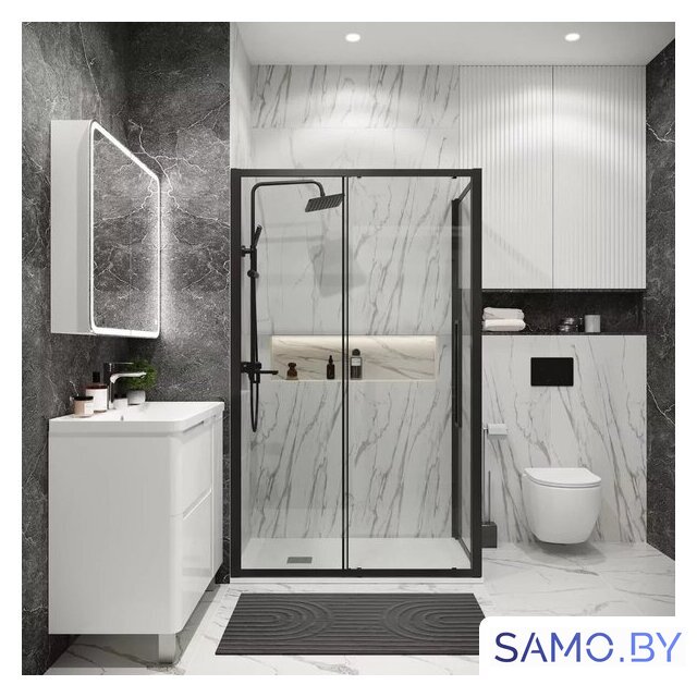 Душевой уголок Grossman Cosmo 110x80x195 120.K33.02.1180.21.00 (черный матовый/прозрачное стекло) - Изображение №7 — Интернет-магазин samo.by