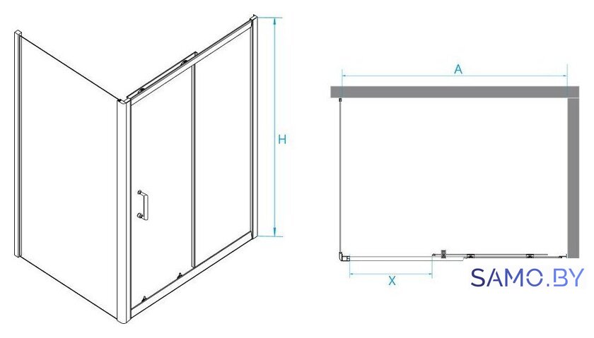 Душевой уголок RGW PA-74B 410874157-14 150x70 (черный/прозрачное стекло) - Изображение №2 — Интернет-магазин samo.by