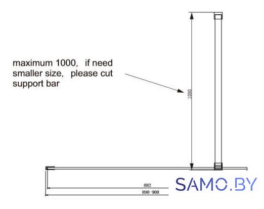 Душевая стенка Ambassador Walk-in 15031101 90 - Изображение №8 — Интернет-магазин samo.by