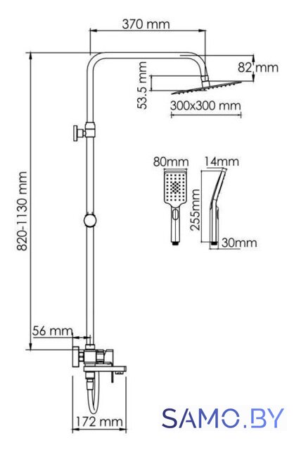 Душевая система  Wasserkraft A177.118.126.087.CH - Изображение №3 — Интернет-магазин samo.by