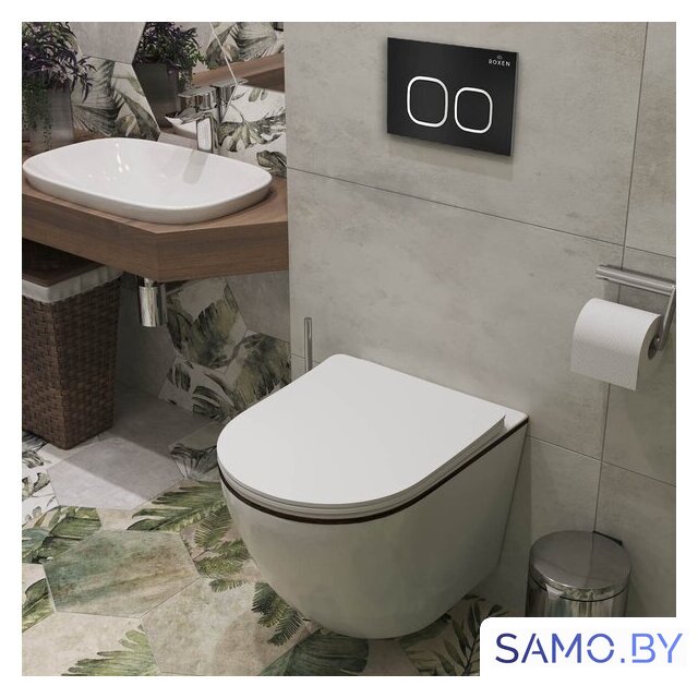 Унитаз подвесной Roxen Antares Black в комплекте с инсталляцией StounFix Dual Fresh 6 в 1 964772 (кнопка: хром глянец) - Изображение №13 — Интернет-магазин samo.by