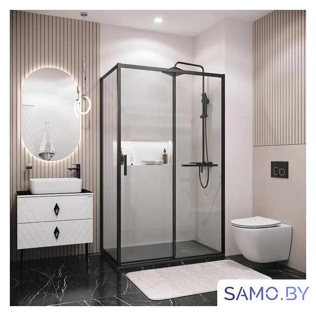 Душевой уголок Grossman Style 110x80x195 120.K33.05.1180.21.00 (черный матовый/прозрачное стекло) - Изображение №9 — Интернет-магазин samo.by
