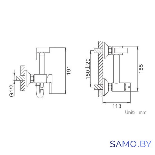 Гигиенический душ FRAP F7503-6 - Изображение №2 — Интернет-магазин samo.by