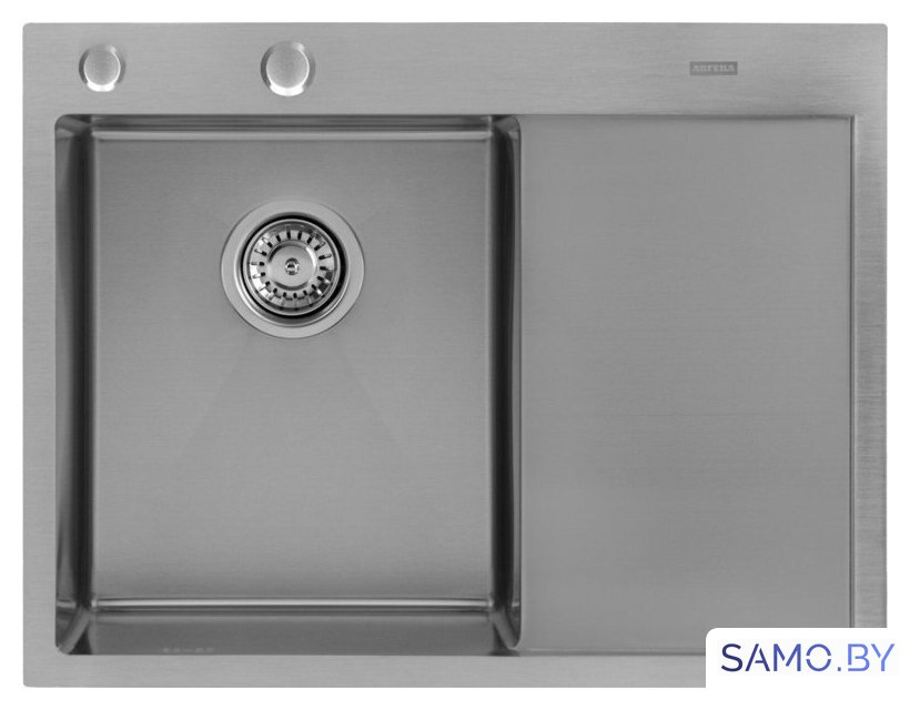 Кухонная мойка ARFEKA ECO AR 650*500 L SATIN - Изображение №2 — Интернет-магазин samo.by