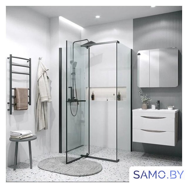 Душевой уголок Grossman Pragma 100x80x195 120.K33.03.1080.21.00 (черный матовый/стекло прозрачное) - Изображение №9 — Интернет-магазин samo.by