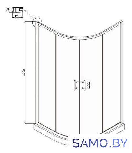 Душевой уголок Ambassador Kingston 14011105 100х100 - Изображение №8 — Интернет-магазин samo.by