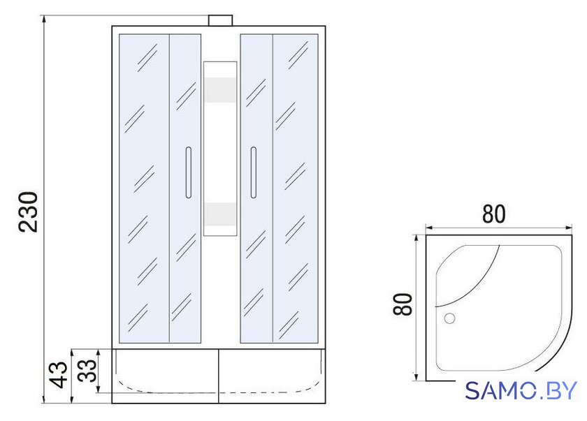 Душевая кабина River Nara XL 80/43 MT - Изображение №13 — Интернет-магазин samo.by