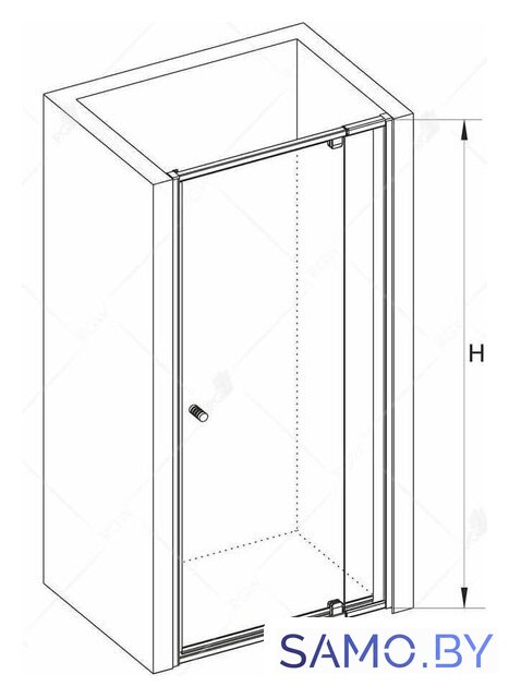 Душевая дверь RGW PA-02-B 41080200-14 100 (черный/прозрачное стекло) - Изображение №3 — Интернет-магазин samo.by