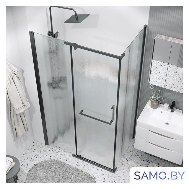 Душевой уголок Grossman Pragma 110x90x195 120.K33.03.1190.21.02 (черный матовый/стекло шиншилла) - Изображение №10 — Интернет-магазин samo.by