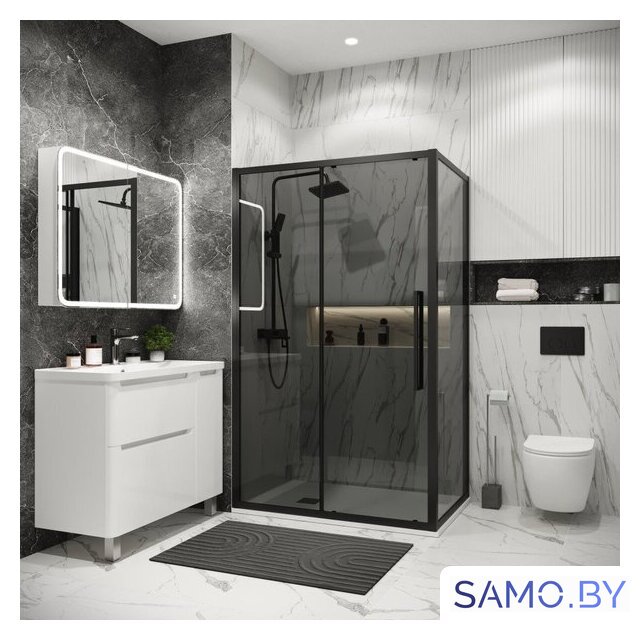 Душевой уголок Grossman Cosmo 100x90x195 120.K33.02.1090.21.10 (черный матовый/тонированно стекло) - Изображение №6 — Интернет-магазин samo.by