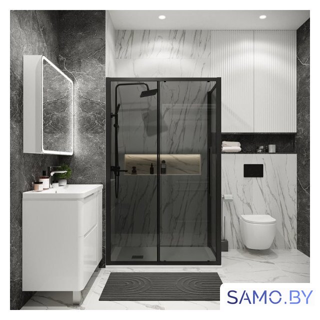 Душевой уголок Grossman Cosmo 100x90x195 120.K33.02.1090.21.10 (черный матовый/тонированно стекло) - Изображение №7 — Интернет-магазин samo.by