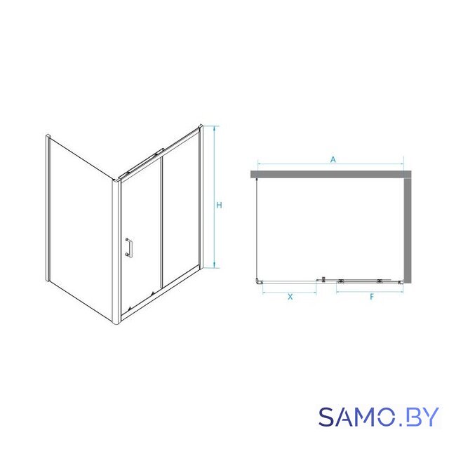 Душевой уголок RGW PA-74B 410874141-14 140x110 (черный/прозрачное стекло) - Изображение №2 — Интернет-магазин samo.by