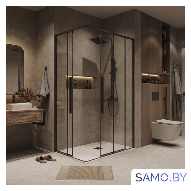 Душевой уголок Grossman Galaxy 110x90x195 300.K33.01.1190.21.00 (черный матовый/прозрачное стекло) - Изображение №9 — Интернет-магазин samo.by